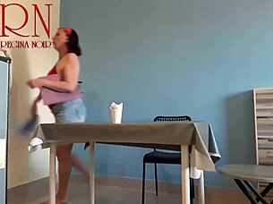 Naked waitress serves from navel at restaurant