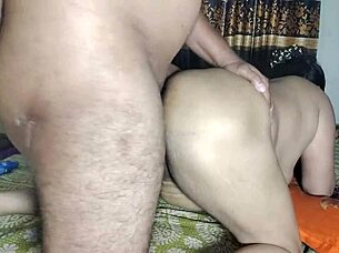 massage boy bends over married bride for bedroom pussy pounding