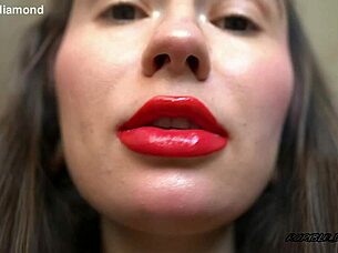 red lipstick goddess humiliates your nasty tongue