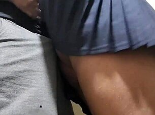 Student Gets Creampie Gooey Cumshot Inside Train Ride Thrill