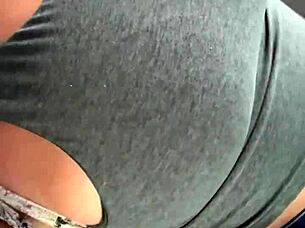 behind scenes chubby latina shows off huge tits routine