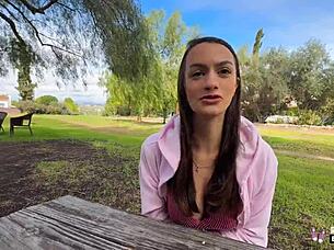 Busty Summer Renee Bounces Big Tits in Public Car POV Fun