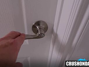 peeping tom spies on petite teen's taboo pov fun 😏