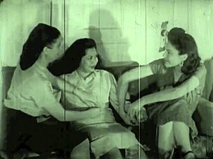 bold vintage lesbians reveal hairy group secrets in retro play