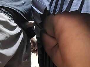 Student Gets Creampie Gooey Cumshot Inside Train Ride Thrill