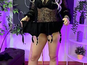 curvy mature blonde teacher in nylon stockings dances seductively at nightclub with big ass heels