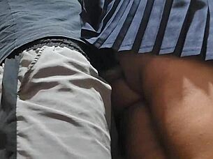Student Gets Creampie Gooey Cumshot Inside Train Ride Thrill
