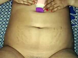 wet indian pussy stretched by hard dildo