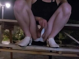 ting xuan spotted in heels at the outdoor community garden