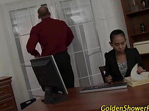 Fetish babe urinated on hardcore cumshot!