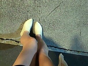 ting xuan spotted in heels at the outdoor community garden