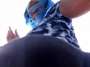 oiled big black ass claps enticingly