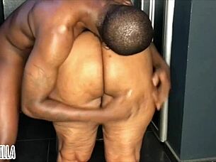 Big Black Cock Stretches Huge Ass BBW in Bent Over Doggystyle Pounding
