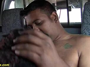 Ebony Siblings Ignite Rough Backseat Car Sex With Big Natural Tits Bouncing