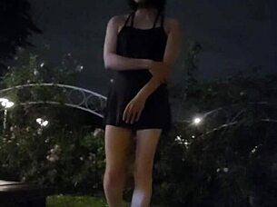 ting xuan spotted in heels at the outdoor community garden