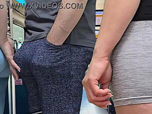 Amateur Girl Handjobs Stranger Guy To Ejaculation In Crowded Bus