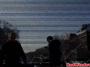 Blond Amsterdam hooker gets cumshot facial from horny tourist client