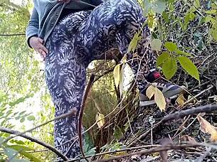 Mature Stepmom Fingers Wet Pussy Doggystyle Outside
