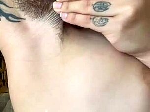 she spreads her hairy armpits for a deep hungry lick