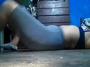 My Heart Races Watching This Curvy Brunette's Massive Ass Workout