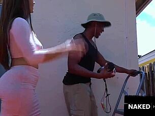 oh yeah cheating latina housewife rides construction worker's big black cock wet