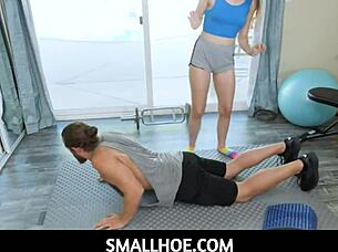 lily glee craves fitness coach's huge cock pounding