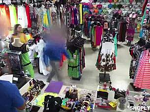 Caught shoplifting officer peter fitzwell searches daisy phoenix intimately then wild threesome erupts
