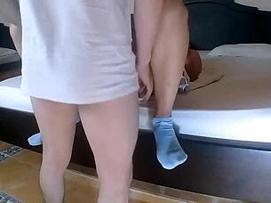 cute petite girlfriend's tight pussy fucked hard after school