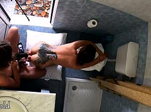 Quick MILF Blowjob and Fuck on the Toilet!