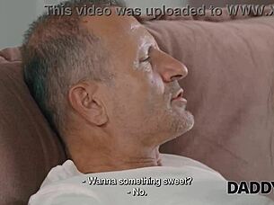 czech blonde cheats fucking daddy sideways sofa style