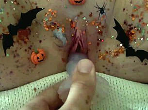 Halloween cosplay wet pussy solo fingering fun!