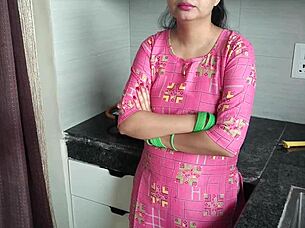 hot stepmom cums hard from stepson's dirty hindi talk pounding at home