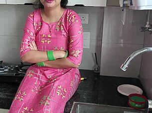 hot stepmom cums hard from stepson's dirty hindi talk pounding at home