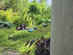 a guy spots me doing yoga on the farm and fucks me hard