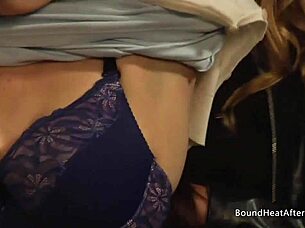 naked submissive lesbian slave with big natural tits fingered hard