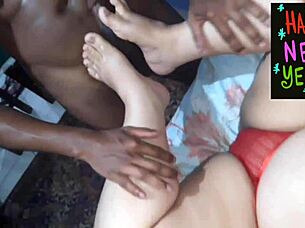romynhorj's chubby bbw footjob cums new year