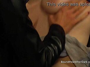 naked submissive lesbian slave with big natural tits fingered hard
