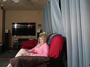 submissive milf housewife chokes on cock repays debt with facial cumshot