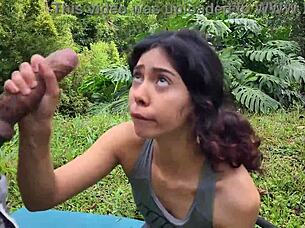 a guy spots me doing yoga on the farm and fucks me hard