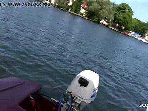 skinny german teens get rough threesome on boat