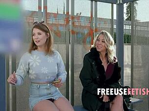 Bored teen and milf jump on free use bus ride with guys 🔥