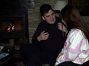 Petite Wife Humiliates Fat Cuckold with Wild Creampie Ride