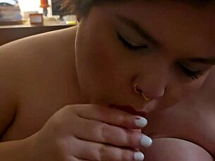watch these tits bounce during my deep blowjob cum finish
