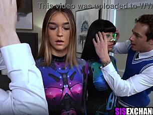 Robot sisters swapping cocks in taboo young group fuck whoa