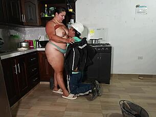 plumber pounds hot latina's tight pussy on the job