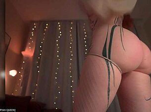 😈 Aryan Queen rams dildo deep in anal while sloppy deepthroating huge cock 💦