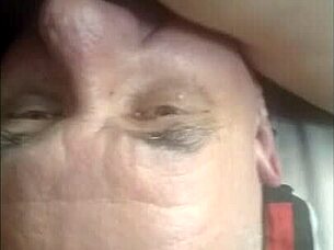 elderly couple savors intimate cunnilingus from above