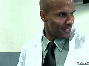 shemale nurse delivers intense anal pounding to black doctor