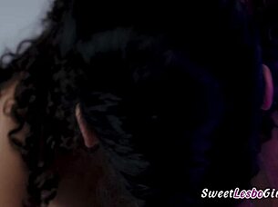 curly brunette masseuse liv revamped licks queenie's juicy pussy on table
