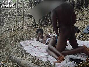 Black African Muscled Dom Fucks Skinny Me in Forest?